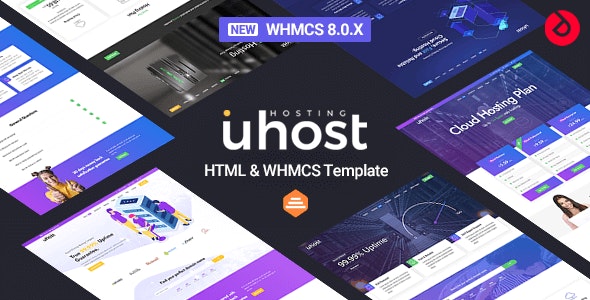 Uhost v1.4 - 主机 & WHMCS 模板 破解版,php源码,WHMCS,第1张